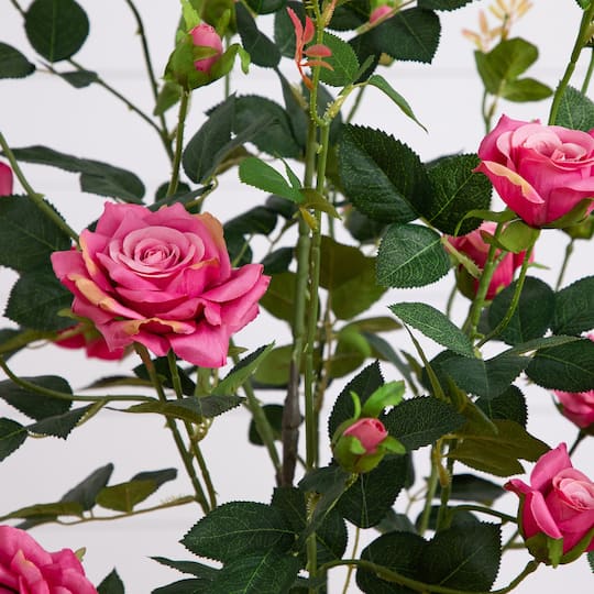 4ft. Pink Rose Tree in Black Pot